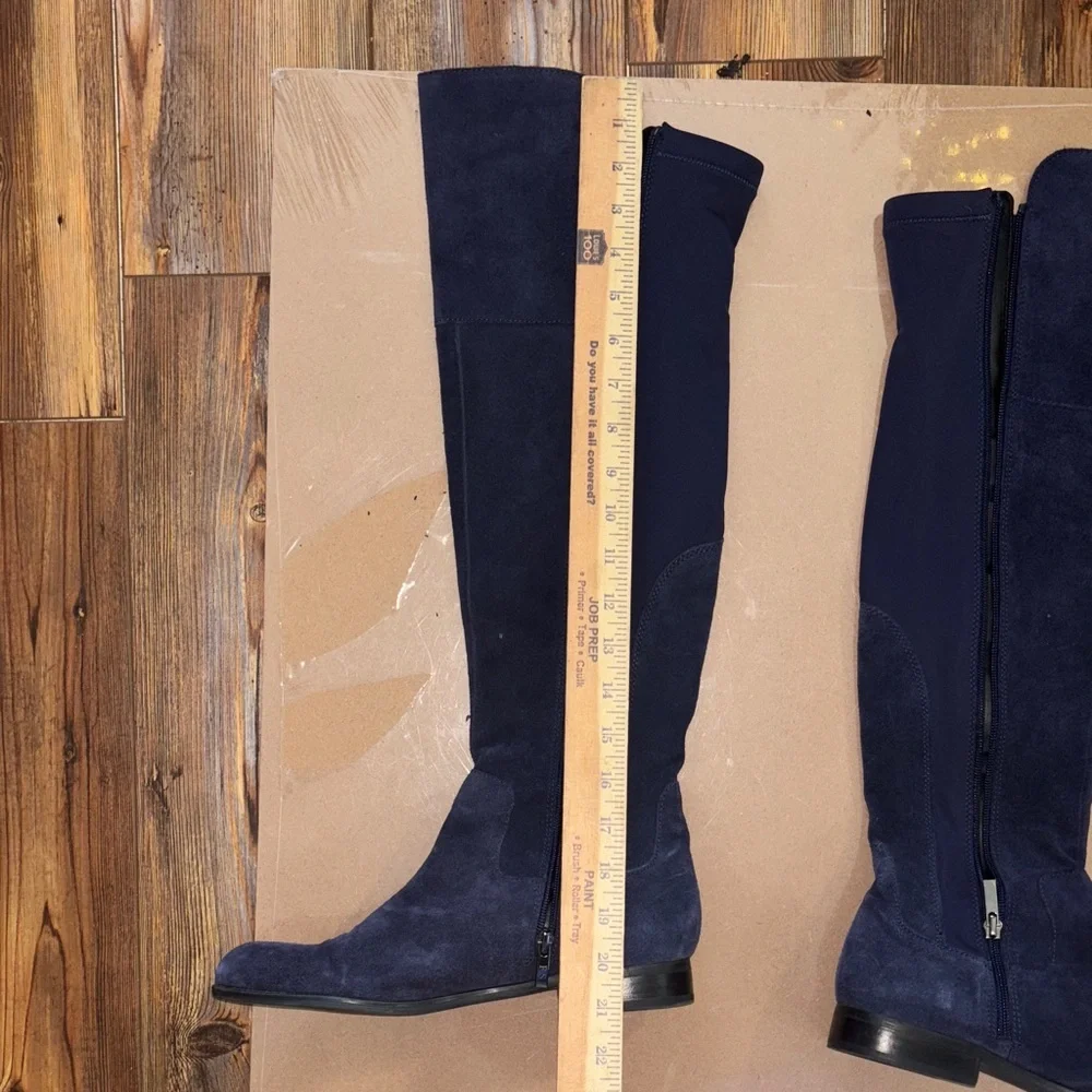 Franco Sarto Navy Over the Knee Boots Navy suede 8.5